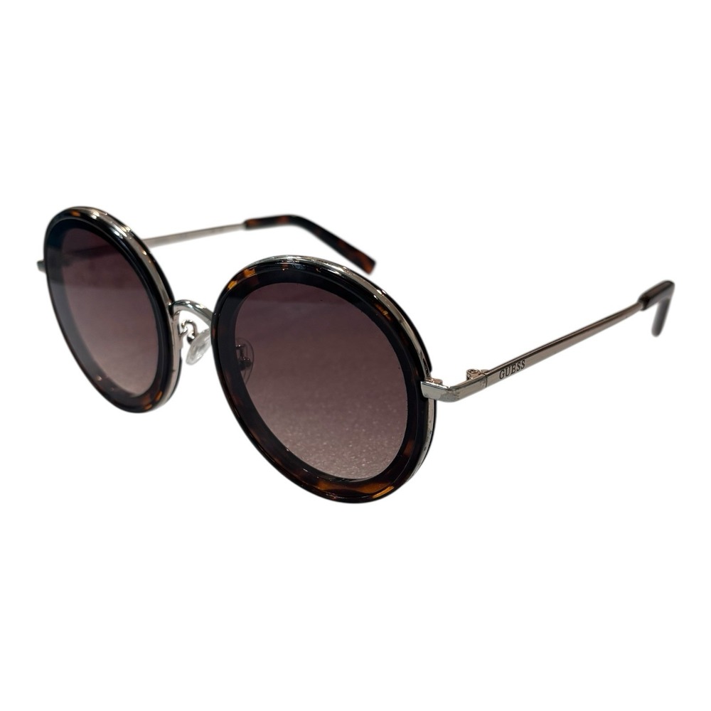 Guess Sunglasses Women Round Tortoise Gradient Lens Brown GF0330 Lennon Look‎